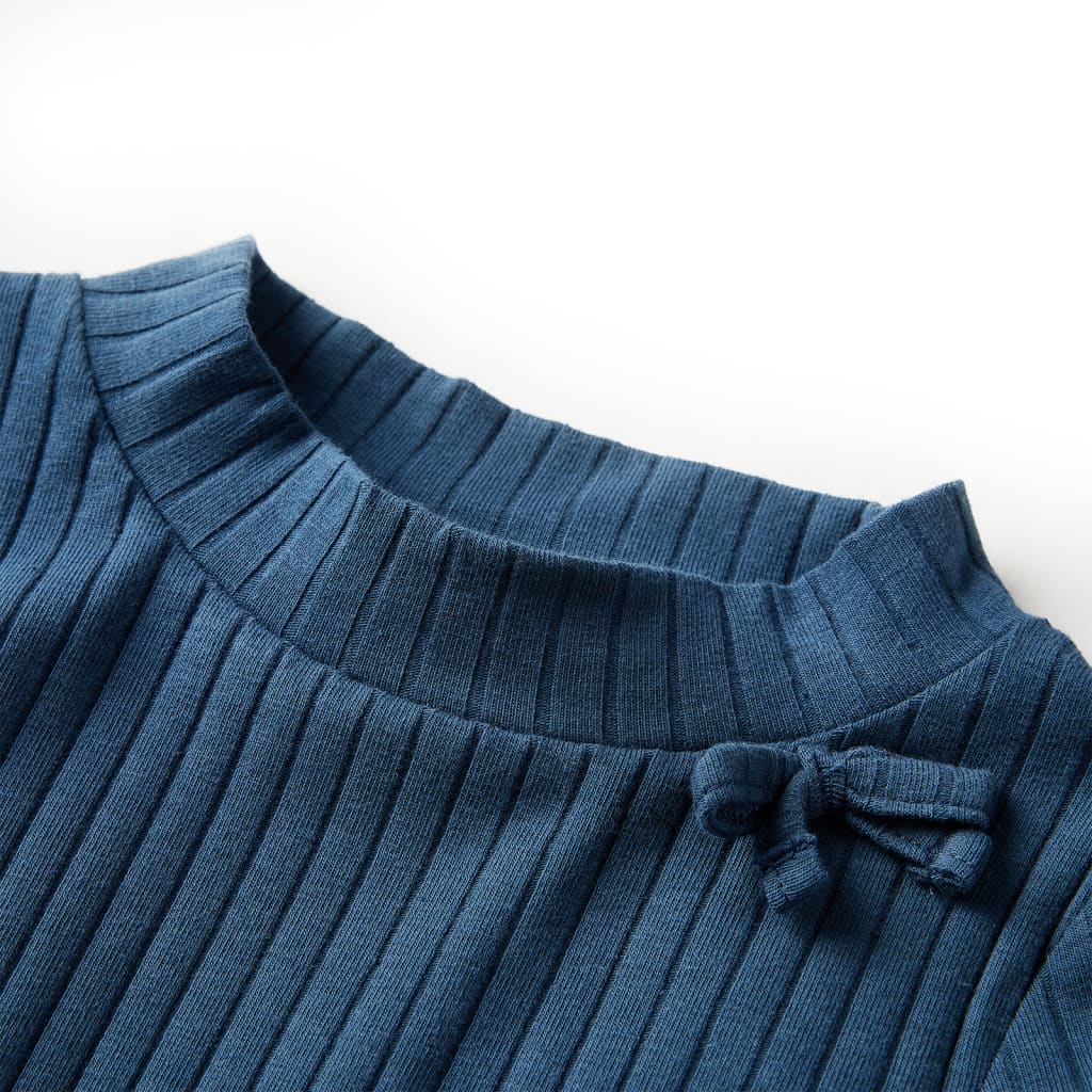 VidaXL Kinderhemd mit langen Ärmeln gerippt 116 Marineblau