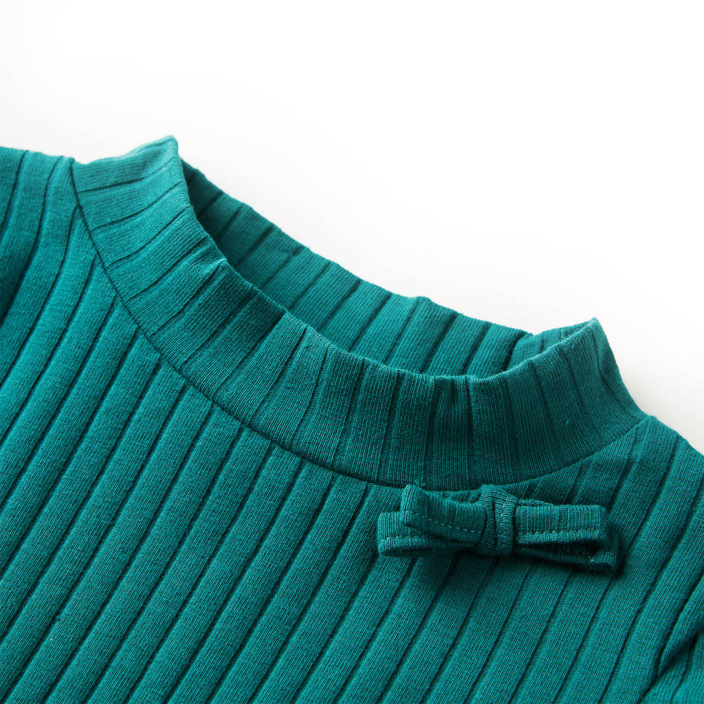 VidaXL Kindershirt mit langen Ärmeln gerippt 92 dunkelgrün