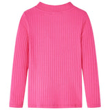 VidaXL Kindershirt mit langen Ärmeln, Rippstrick 140, leuchtendes Rosa