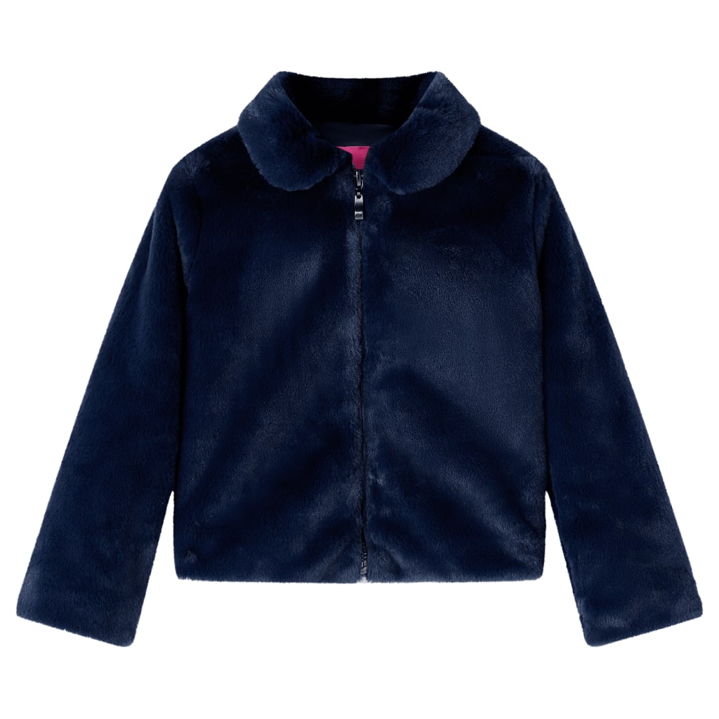 VidaXL Kindermantel 104 Kunstfell Marineblau