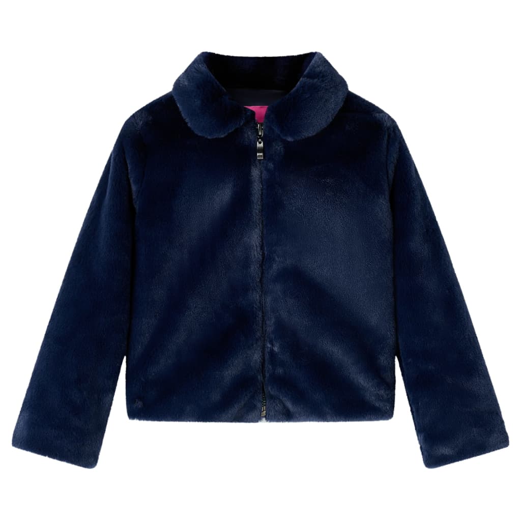 VidaXL Kindermantel 116 Kunstfell Marineblau