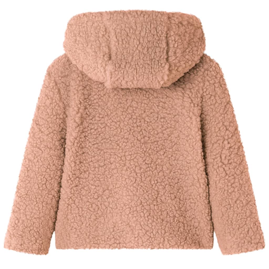 VidaXL Kindermantel mit Kapuze 104 Teddy-Kunstfell hellcognac