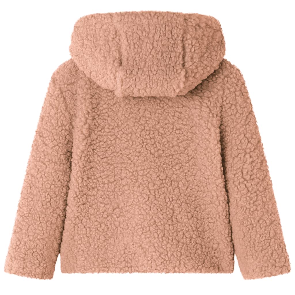 VidaXL Kindermantel mit Kapuze 140 Teddy-Kunstfell hellcognac