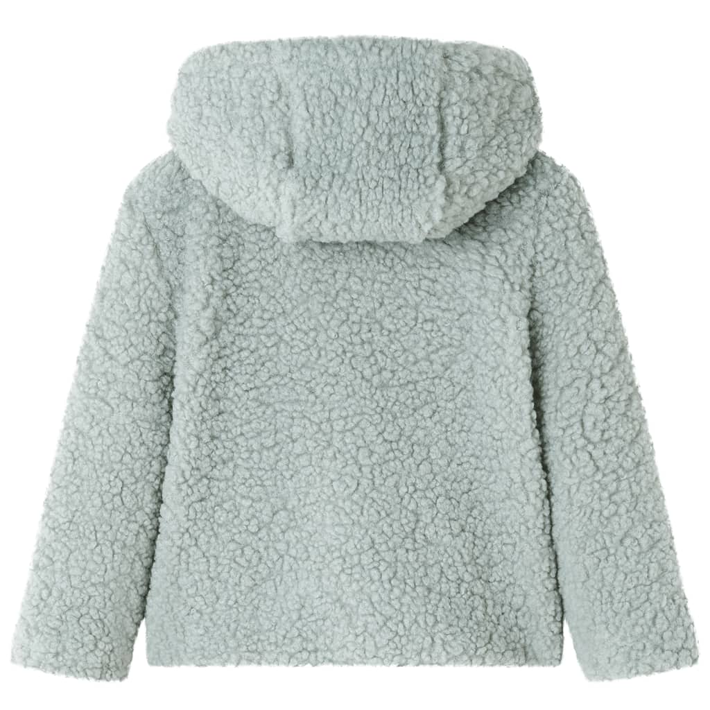 VidaXL Kindermantel mit Kapuze Teddy 104 Kunstfell Mintgrün