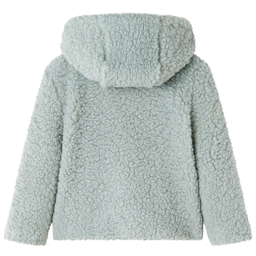 VidaXL Kindermantel mit Kapuze Teddy 128 Kunstfell Mintgrün