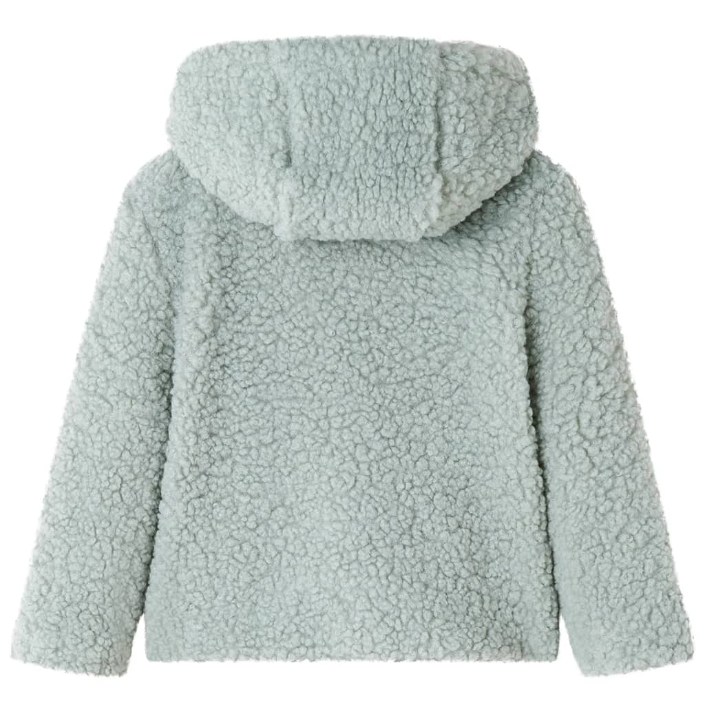 VidaXL Kindermantel mit Kapuze Teddy 140 Kunstfell Mintgrün