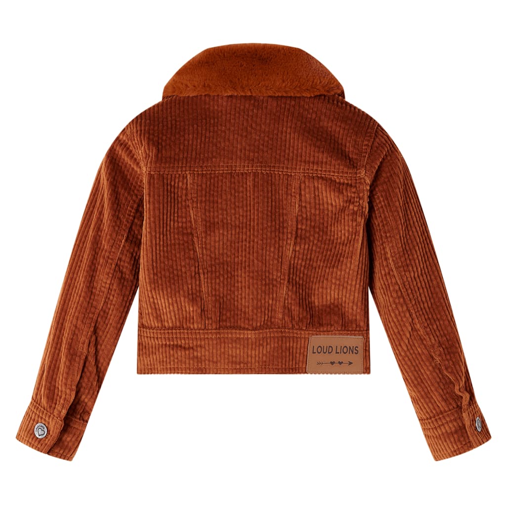 VidaXL Kindermantel 140 Cord cognacfarben