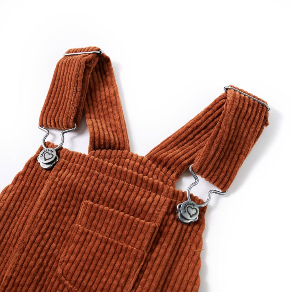 VidaXL Kinder-Gartenkleid 92 Cord cognacfarben