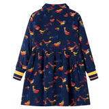 VidaXL Kinderkleid mit langen Ärmeln 92 Marineblau