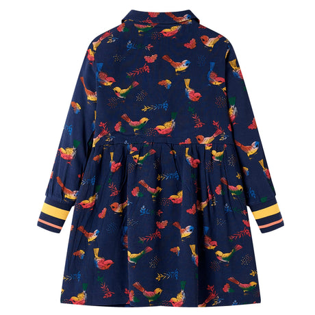 VidaXL Kinderkleid mit langen Ärmeln 140 Marineblau