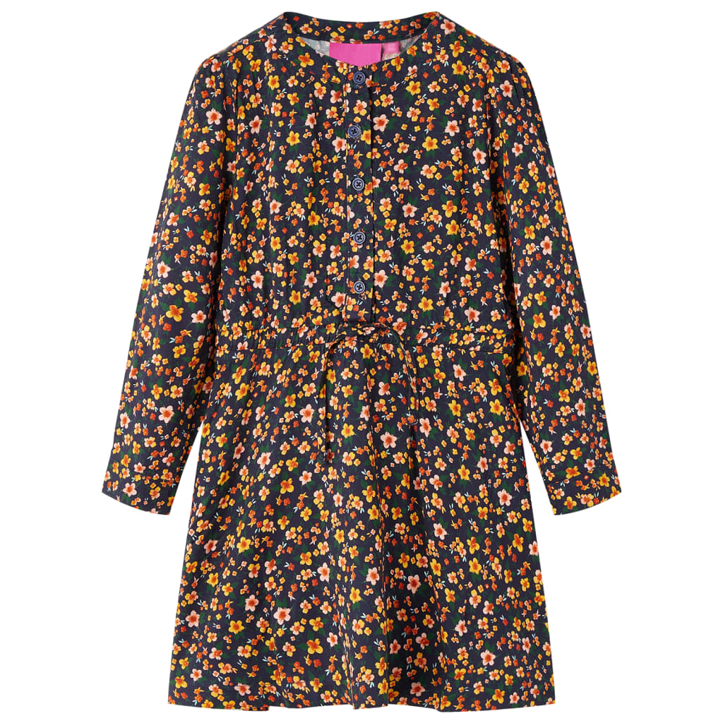 VidaXL Kinderkleid mit langen Ärmeln 104 Marineblau