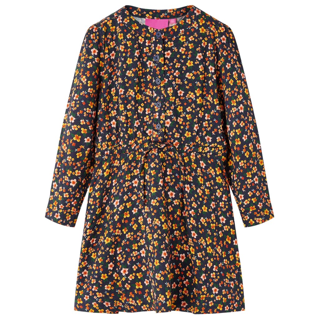 VidaXL Kinderkleid mit langen Ärmeln 116 Marineblau