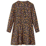 VidaXL Kinderkleid mit langen Ärmeln 128 Marineblau