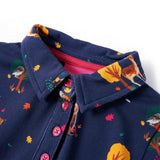 VidaXL Kinderkleid mit langen Ärmeln und Kordelzug 140 Marineblau