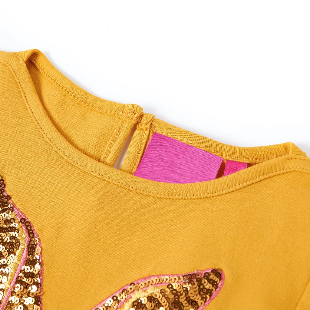 VidaXL Kindershirt mit langen Ärmeln 92 Ocker