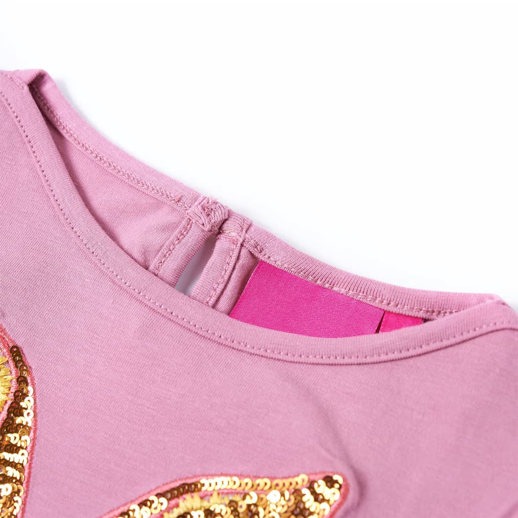 VidaXL Kindershirt mit langen Ärmeln 128 rosa braun