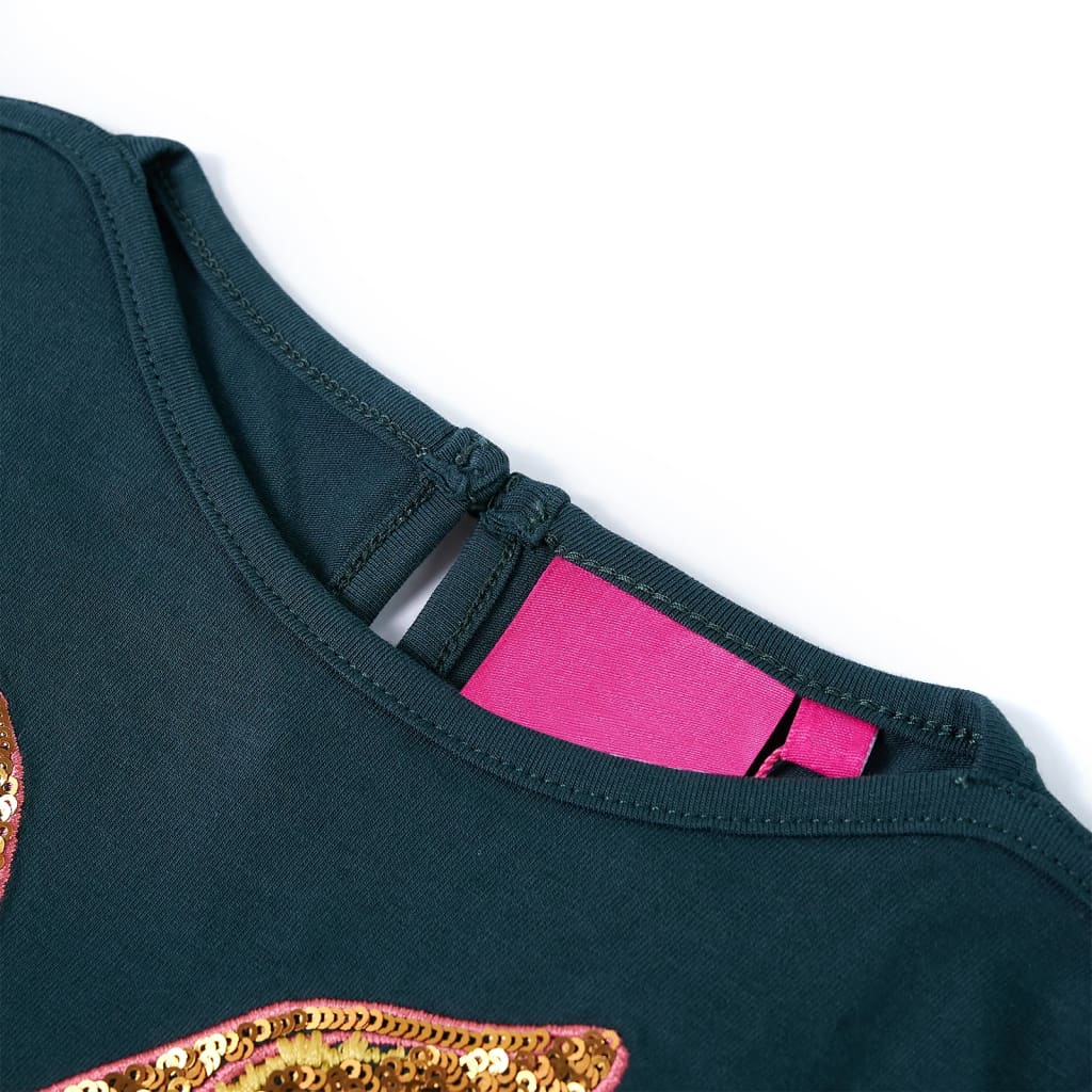 VidaXL Kindershirt mit langen Ärmeln 116 Dunkelgrün