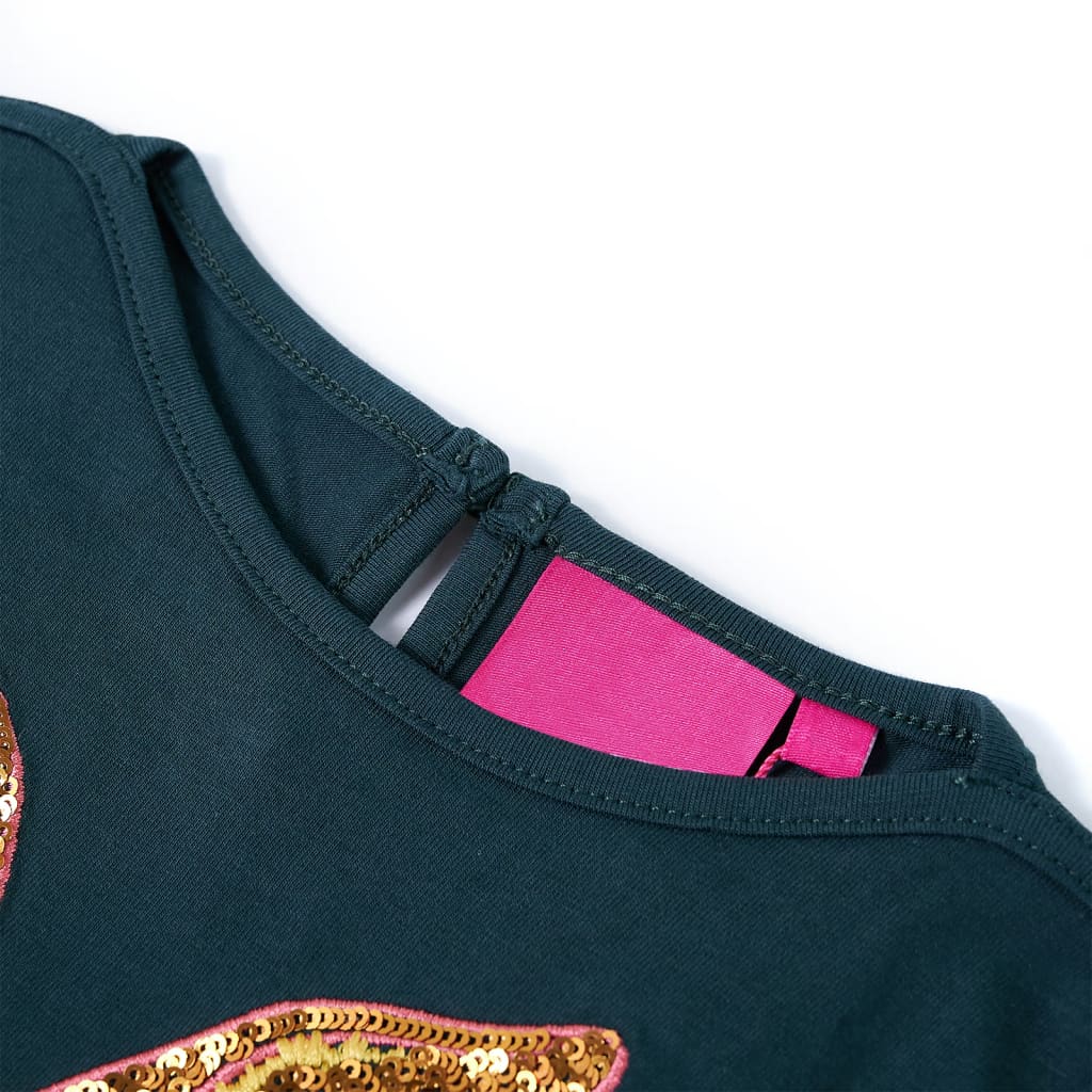 VidaXL Kindershirt mit langen Ärmeln 128 Dunkelgrün