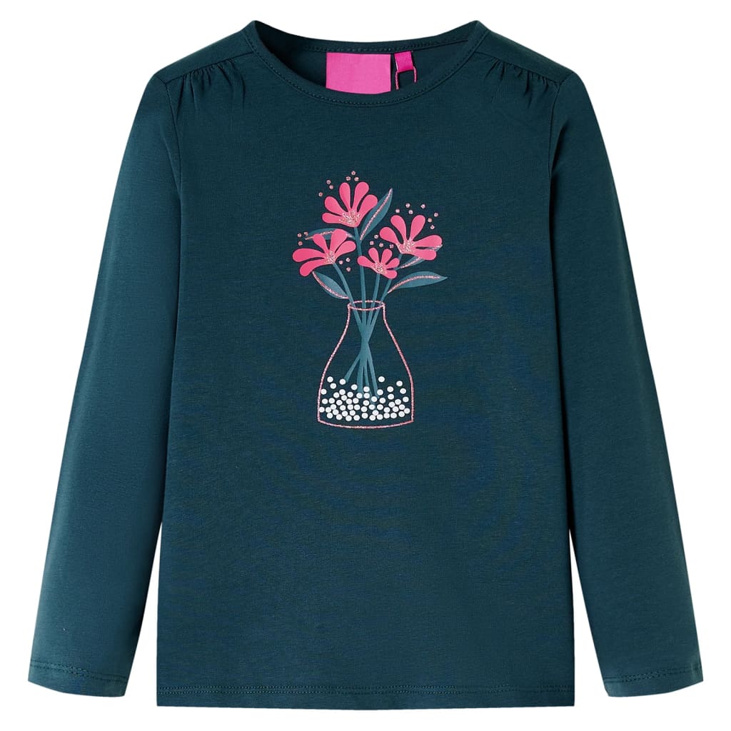 VidaXL Kindershirt mit langen Ärmeln 140 Dunkelgrün