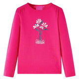 VidaXL Kindershirt mit langen Ärmeln 92 leuchtendes Rosa
