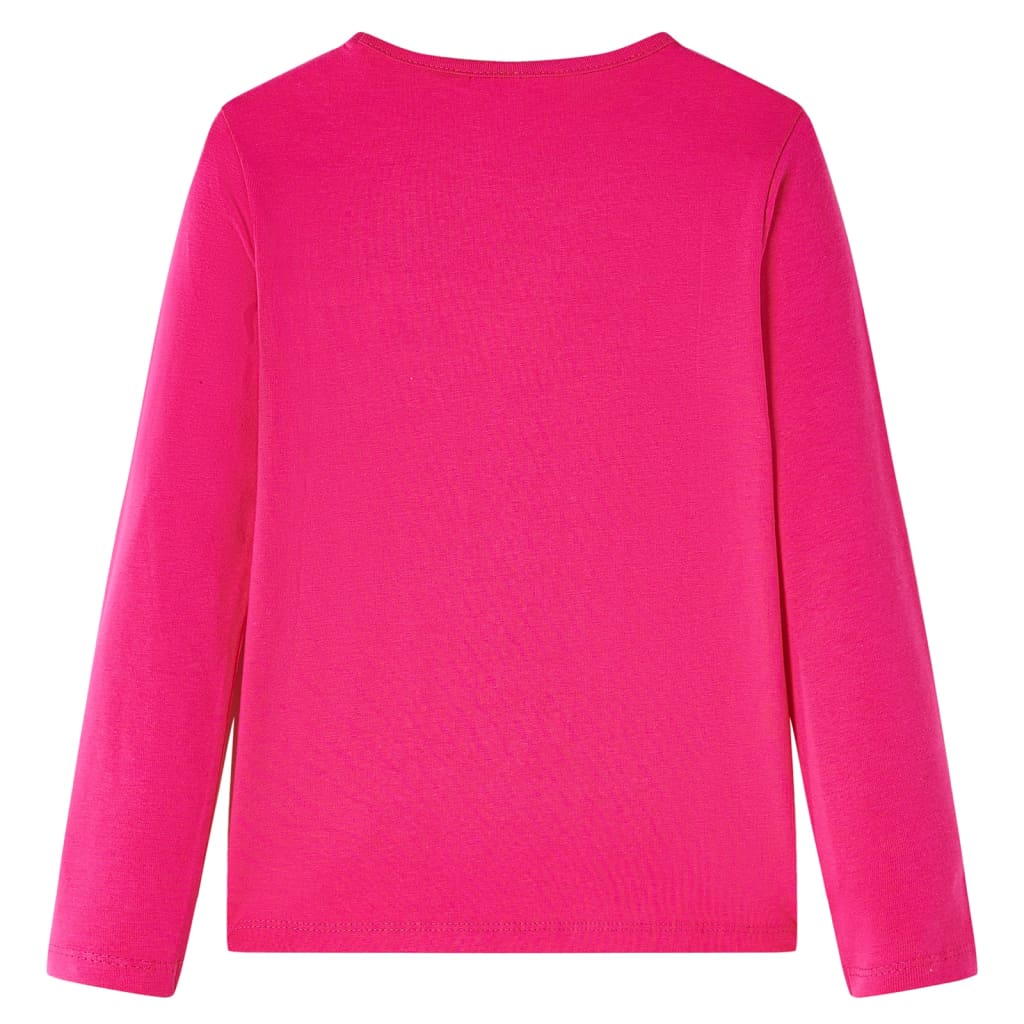 VidaXL Kindershirt mit langen Ärmeln 92 leuchtendes Rosa