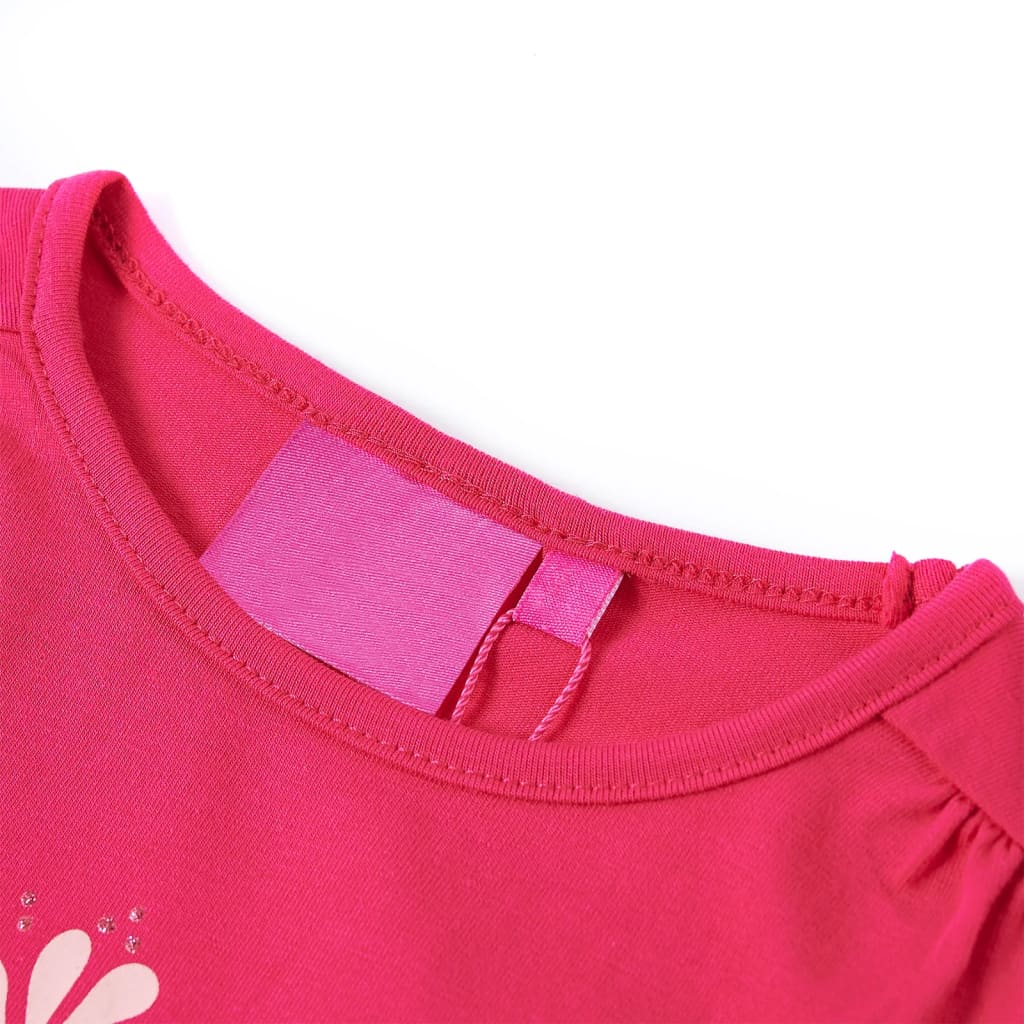 VidaXL Kindershirt mit langen Ärmeln 92 leuchtendes Rosa