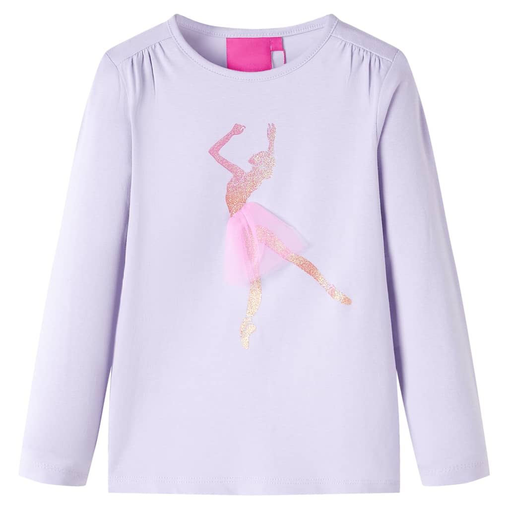 VidaXL Kindershirt mit langen Ärmeln 128 Hellflieder