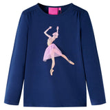 VidaXL Kindershirt mit langen Ärmeln 104 Marineblau