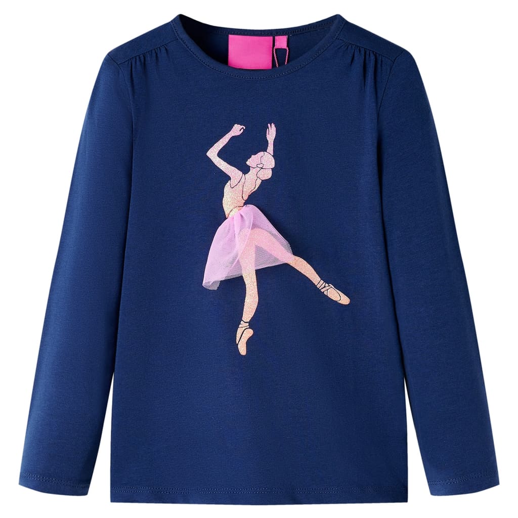 VidaXL Kindershirt mit langen Ärmeln 116 Marineblau