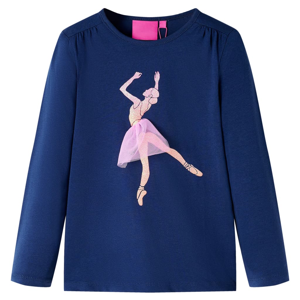 VidaXL Kinderhemd mit langen Ärmeln 140 Marineblau