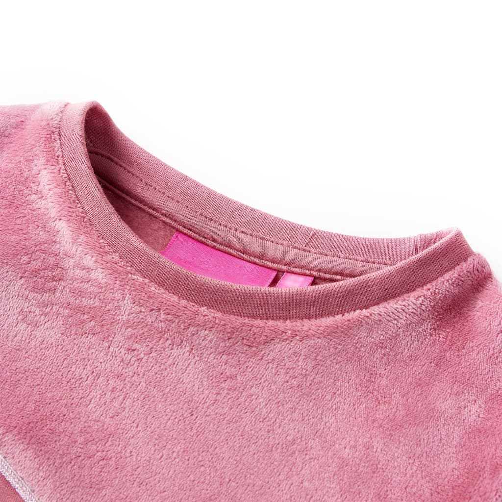 VidaXL Kinderpullover Samt Patchwork 116 Himbeerfarbe
