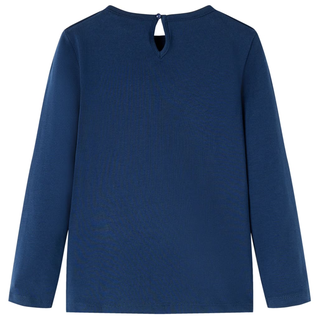 VidaXL Kindershirt mit langen Ärmeln 128 Marineblau