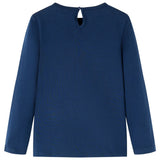 VidaXL Kindershirt mit langen Ärmeln 128 Marineblau
