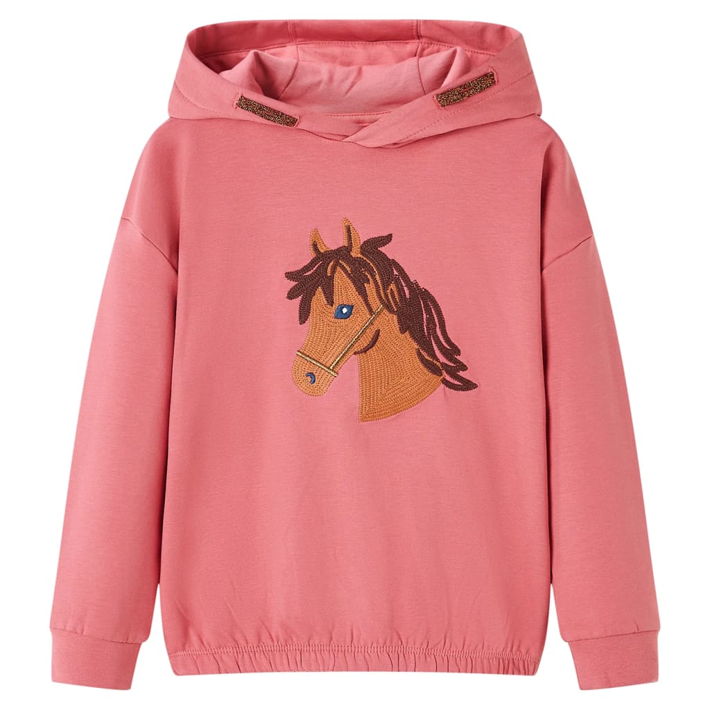 VidaXL Kinderpullover mit Kapuze 128 Altrosa