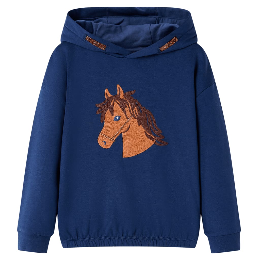 VidaXL Kinderpullover mit Kapuze 128 Marineblau