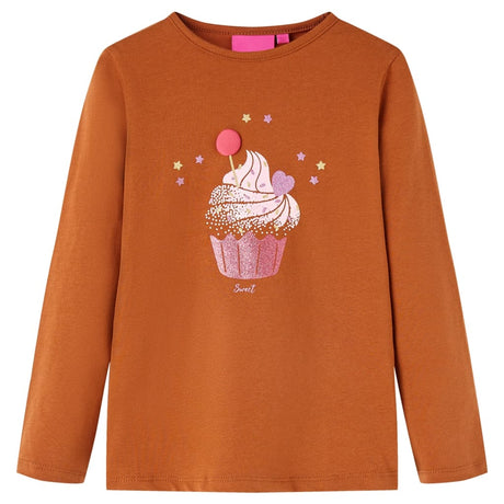 VidaXL Kindershirt mit langen Ärmeln 104 cognacfarben