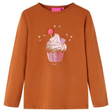 VidaXL Kindershirt mit langen Ärmeln 128 cognacfarben