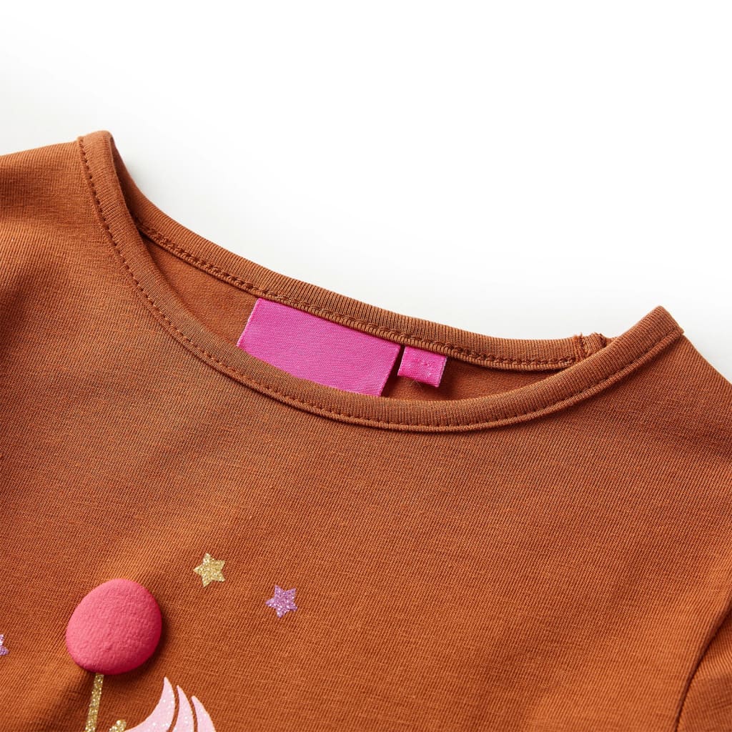VidaXL Kindershirt mit langen Ärmeln 128 cognacfarben