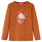 VidaXL Kindershirt mit langen Ärmeln 140 cognacfarben