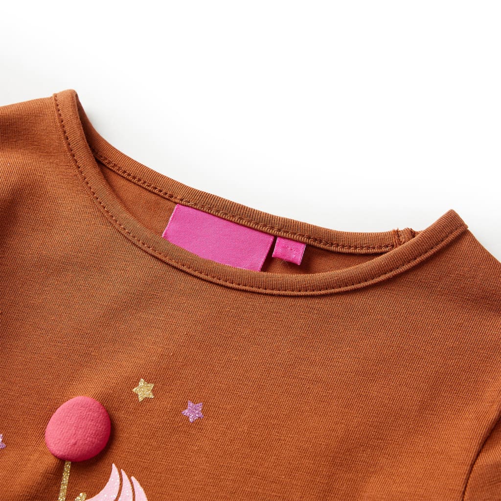 VidaXL Kindershirt mit langen Ärmeln 140 cognacfarben