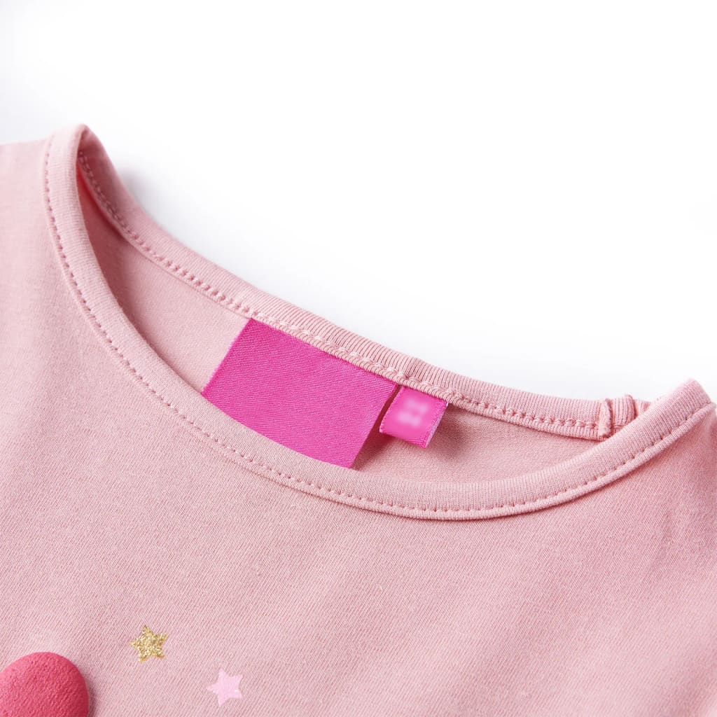 VidaXL Kindershirt mit langen Ärmeln 128 Hellrosa