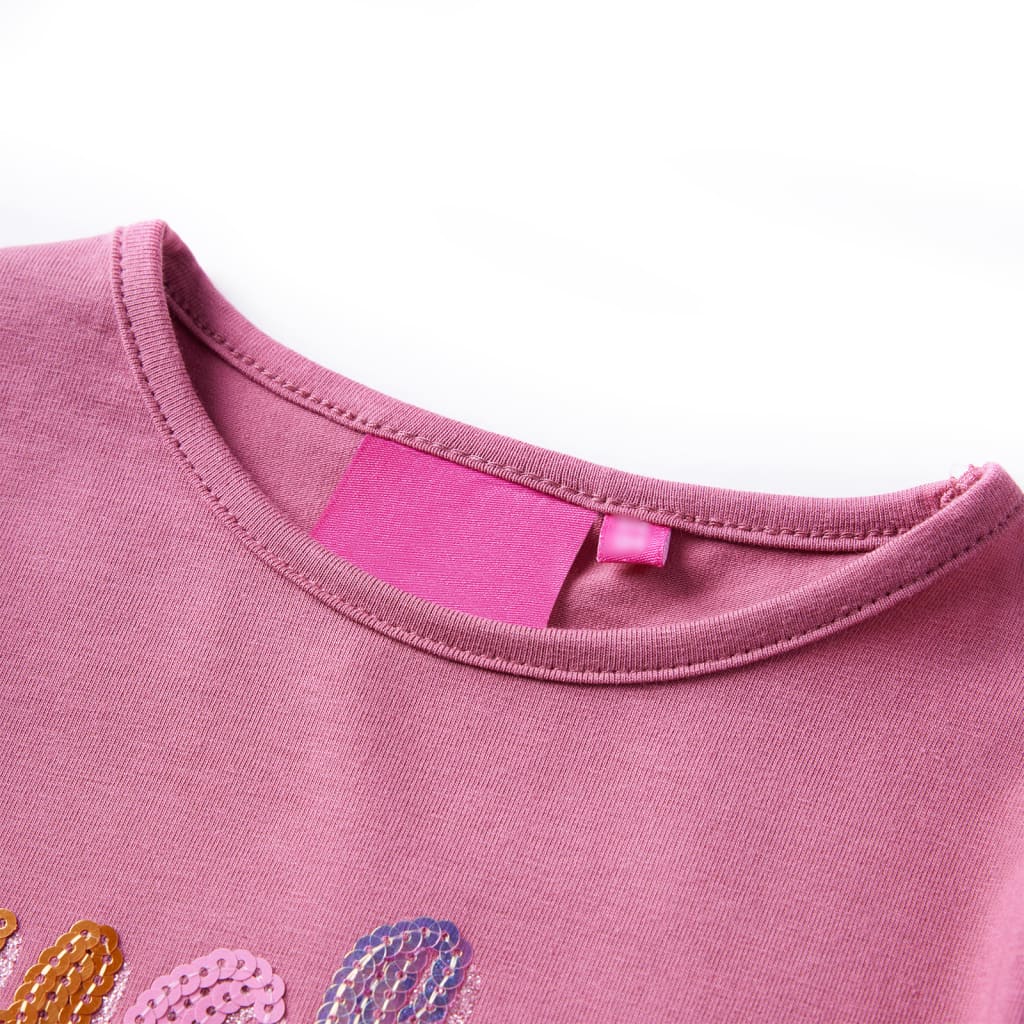 VidaXL Kindershirt mit langen Ärmeln 128 Himbeerfarbe