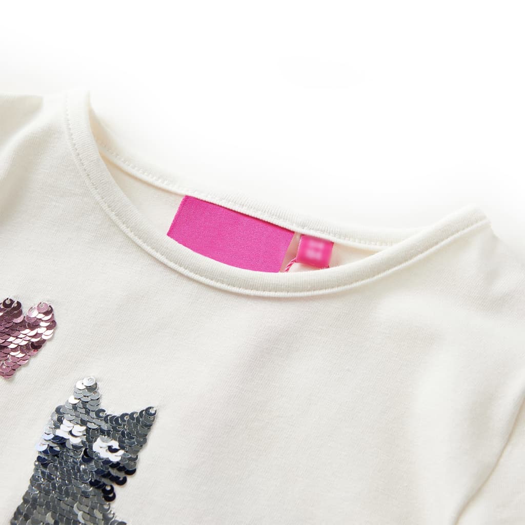 VidaXL Kindershirt mit langen Ärmeln 116 Ecru