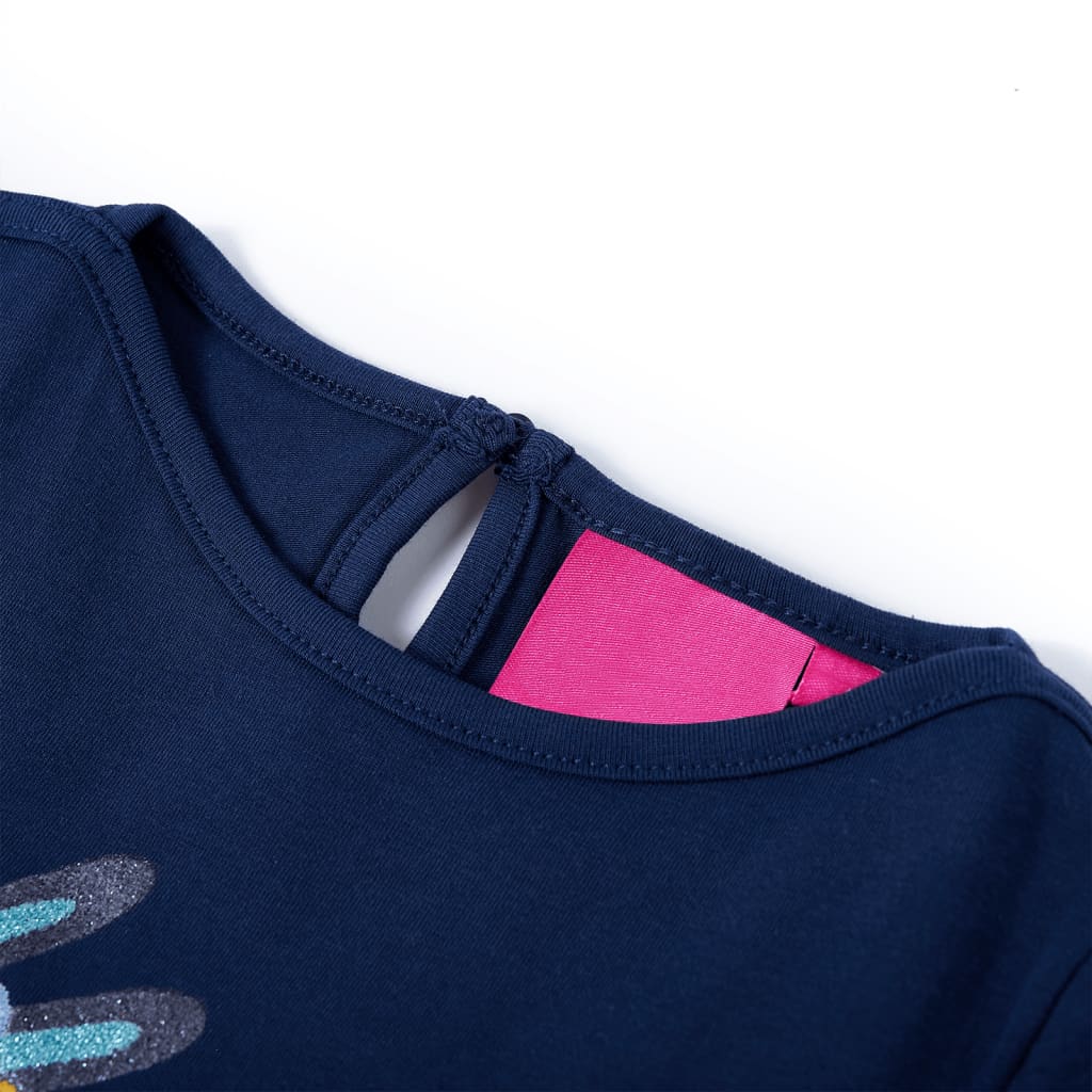 VidaXL Kindershirt mit langen Ärmeln 92 Marineblau