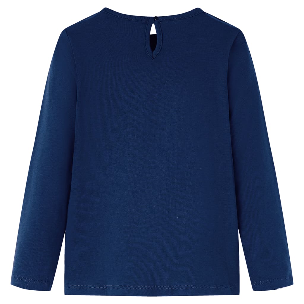 VidaXL Kindershirt mit langen Ärmeln 128 Marineblau