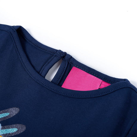 VidaXL Kindershirt mit langen Ärmeln 128 Marineblau