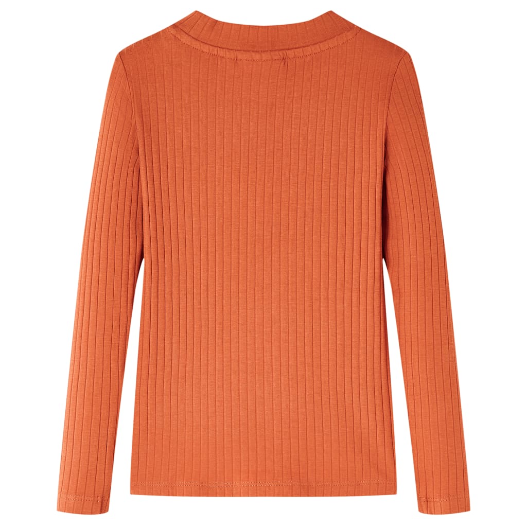 VidaXL Kindershirt mit langen Ärmeln 128 Orange-Braun