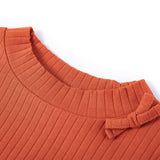 VidaXL Kindershirt mit langen Ärmeln 140 Orange-Braun