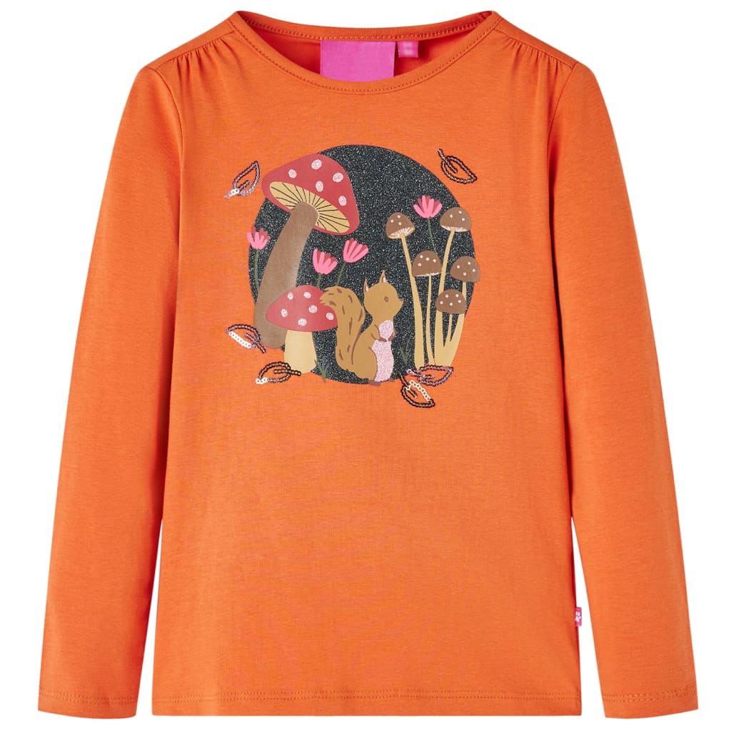 VidaXL Kindershirt mit langen Ärmeln 92 orange-braun