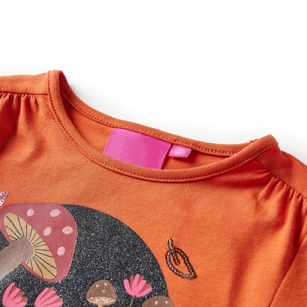VidaXL Kindershirt mit langen Ärmeln 104 Orange-Braun